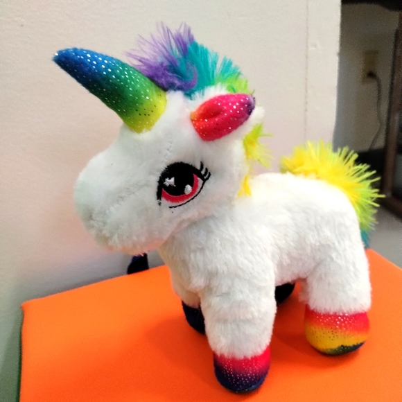 ✓Dan Dee Collectors Choice Unicorn Plush 8" Rainbow White Stuffed Animal - Picture 7 of 14